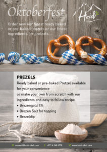 ready baked, pre-baked and bakery ingredients for prezels in Dubai , UAE, GCC and Jordan